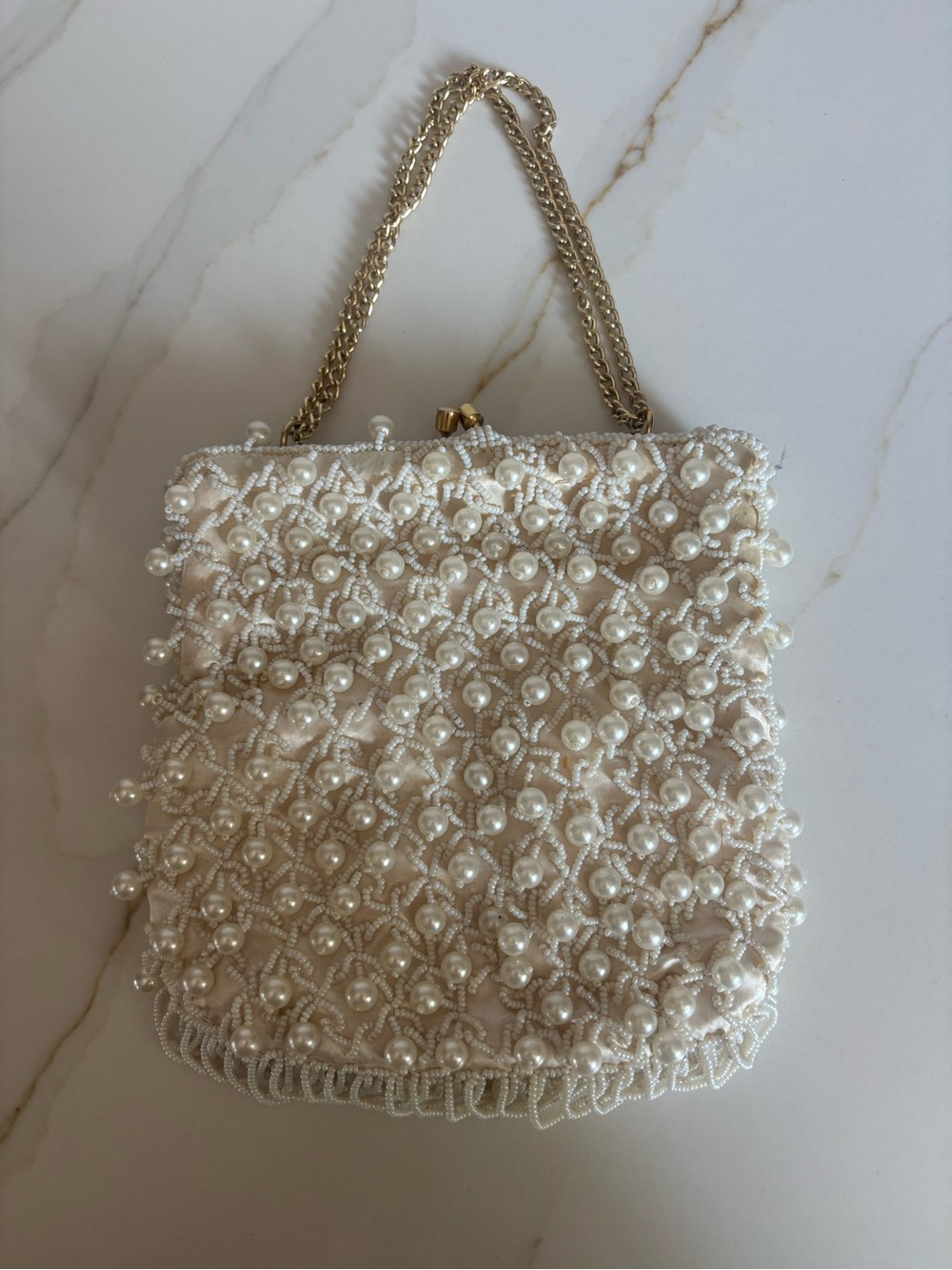 Vintage LaRegale Faux Pearl Evening Handbag